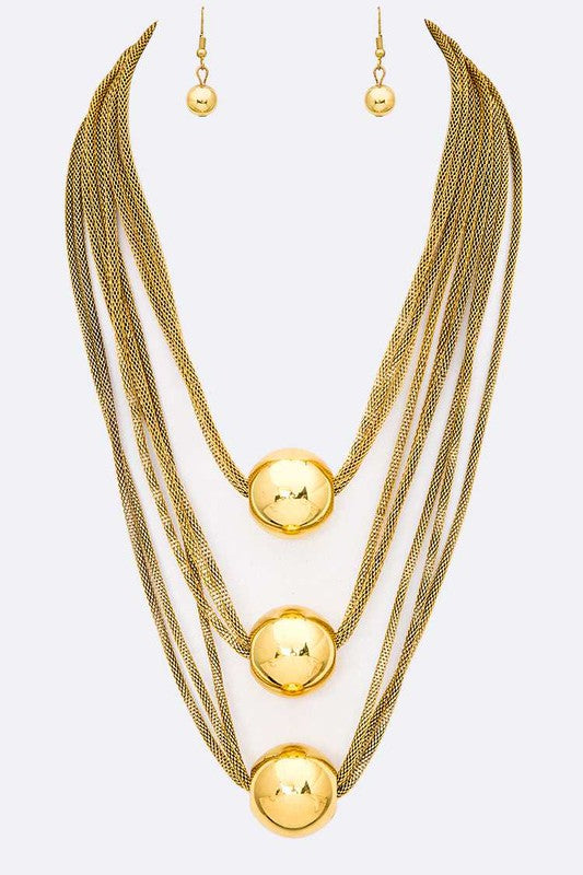 Polished Ball Slider Iconic Necklace Set