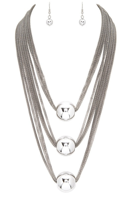 Polished Ball Slider Iconic Necklace Set