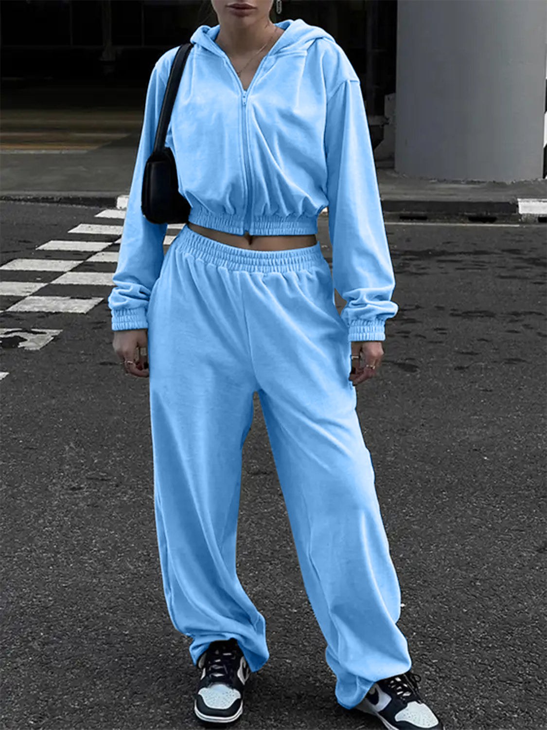 Belle's Zip Up Hoodie and Pocketed Pants Set