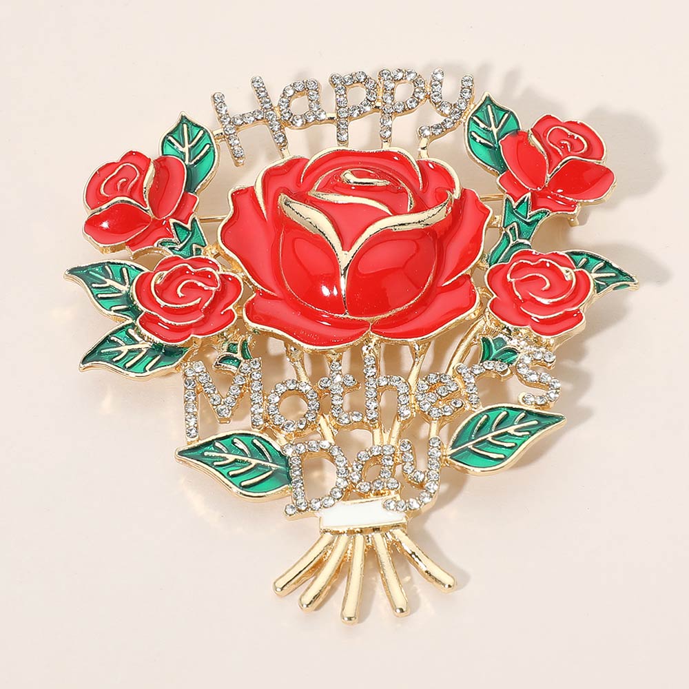 Mother's Day Brooch Gold Bling