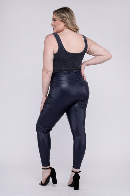 Belle's High Waist Faux Leather Leggings