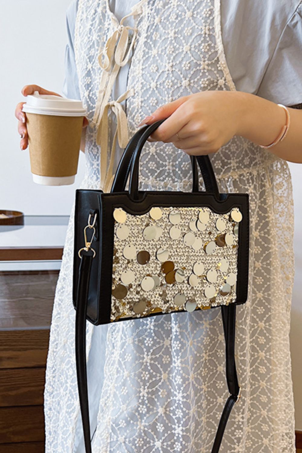 AMP QUEEN Sequin Handbag