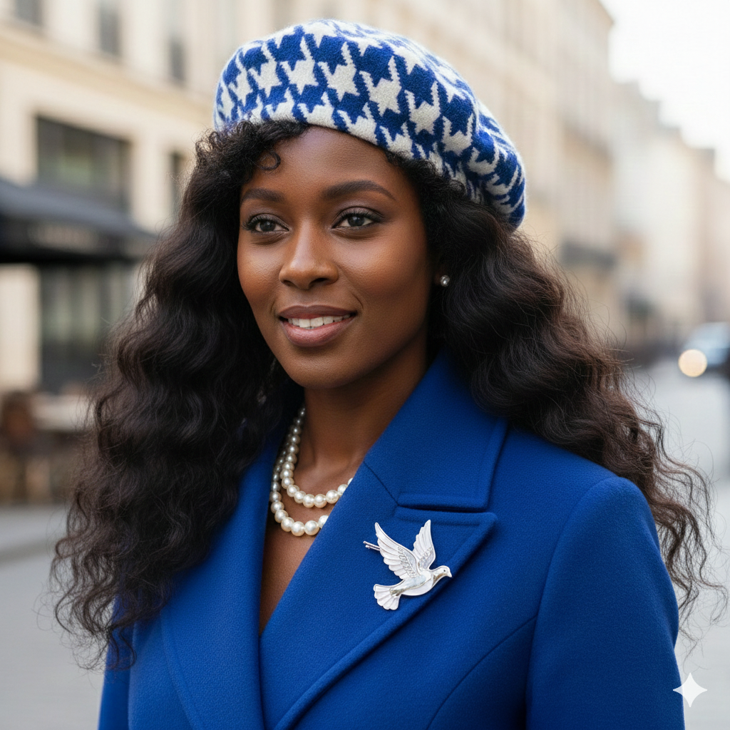 The Dove Sophisticate Houndstooth Beret