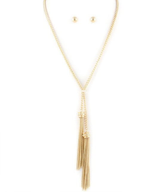 Y LARIAT NECKLACE AND EARRING SET