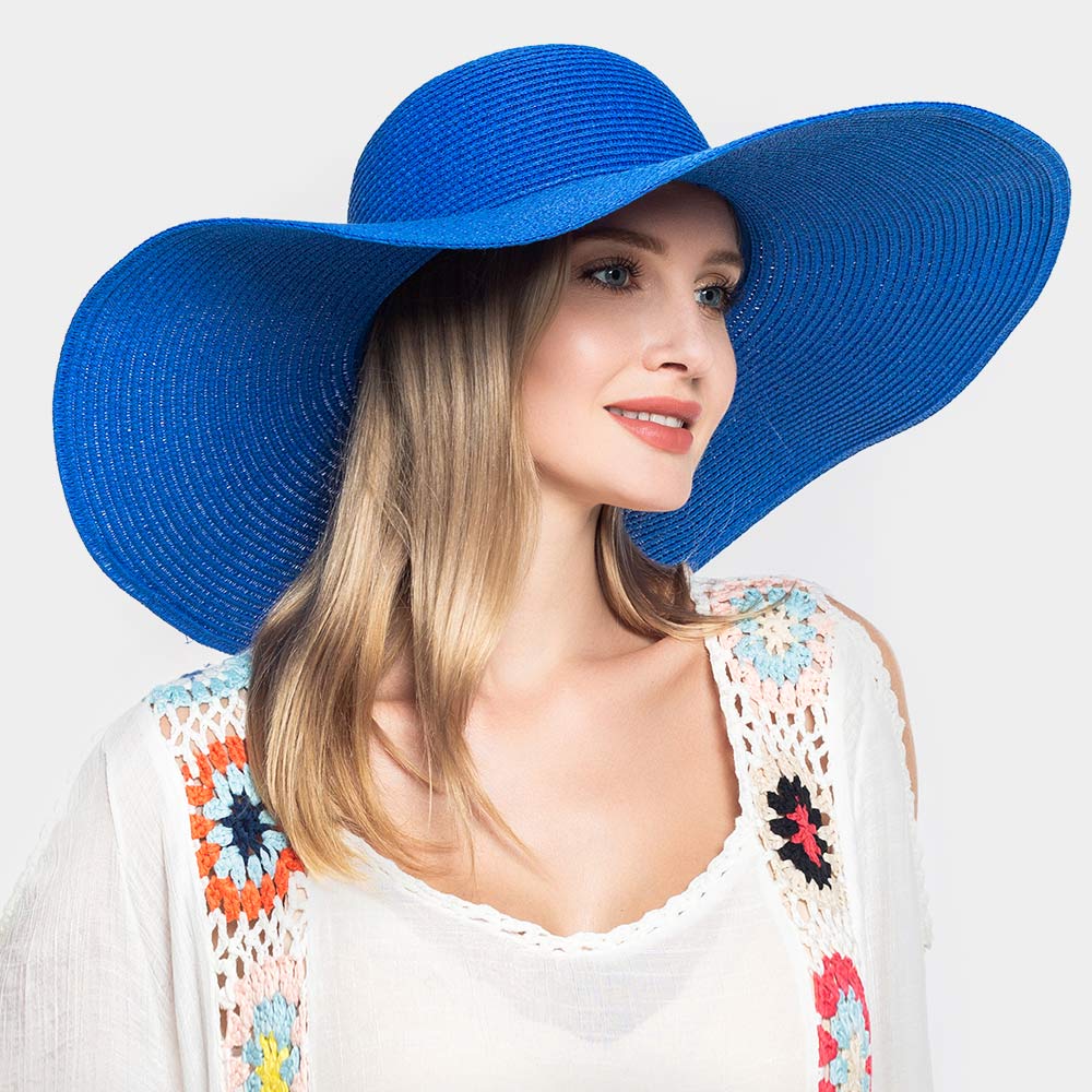 AmpQueen Solid Sunhat: Royal Blue