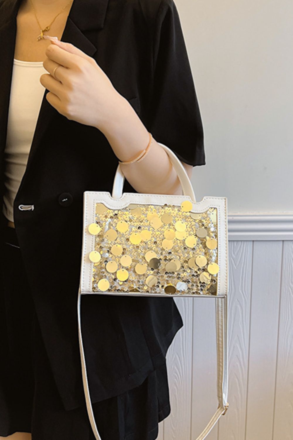AMP QUEEN Sequin Handbag