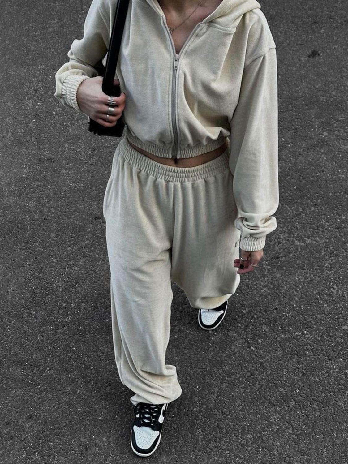 Belle's Zip Up Hoodie and Pocketed Pants Set