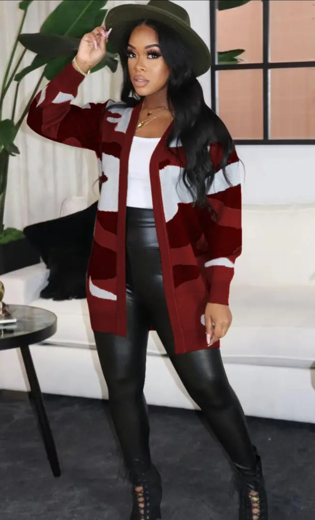 AMPQUEEN Camo Cardigan