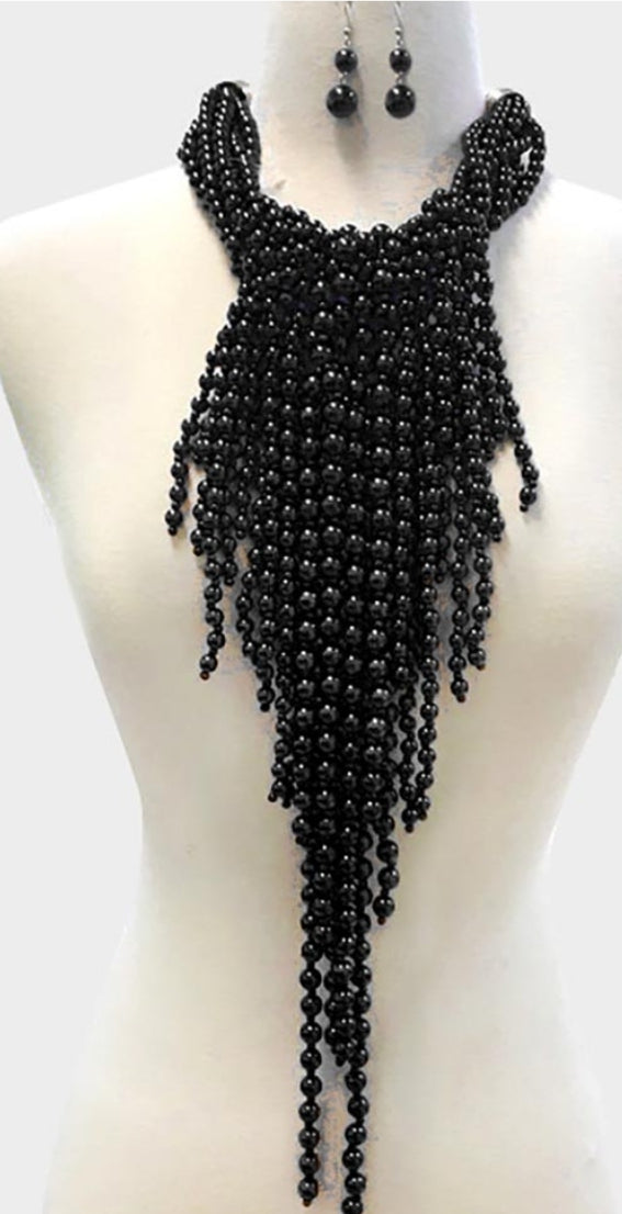 Statement Pearl Drop Necklace Set