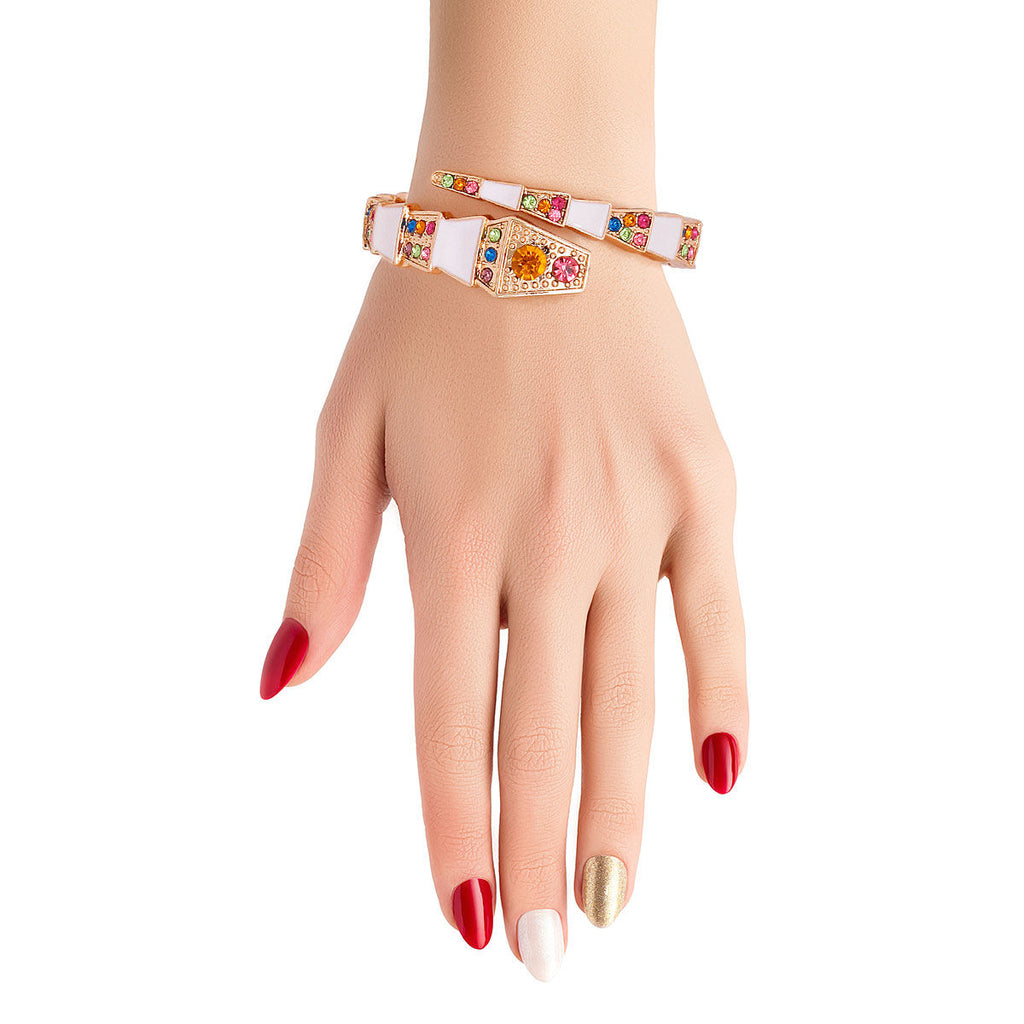 Luxury White 3D Snake Wrap Cuff – Amplified Queens