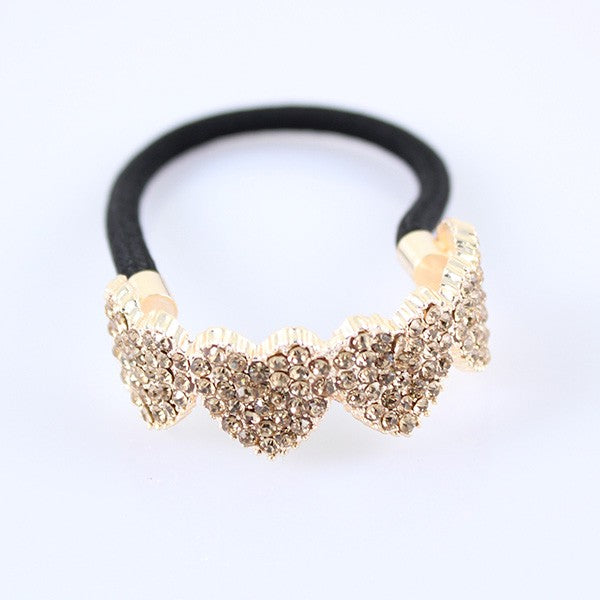 HEART RHINESTONE HAIR TIE