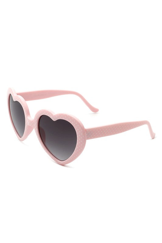 Women Mod Colorful Party Heart Shaped Sunglasses