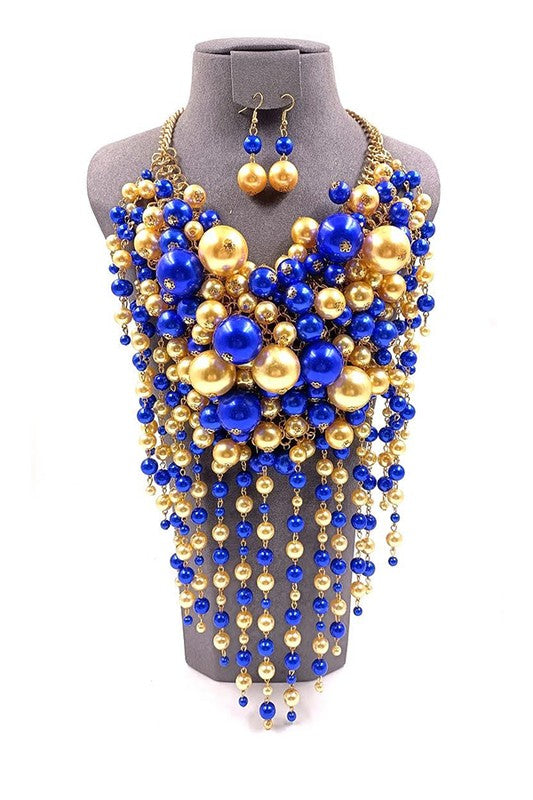 Head Turner Statement Mix Pearl Layer Necklace Set