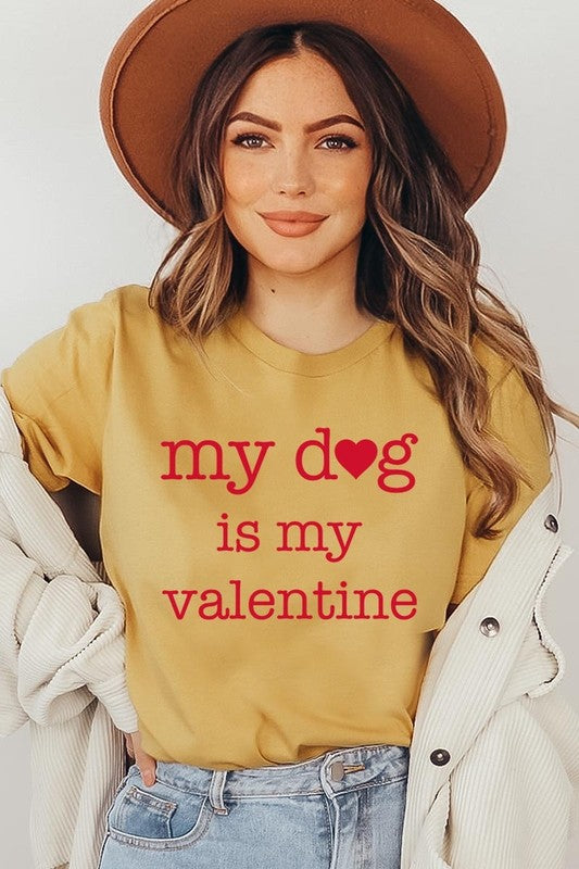 My dog Is My Valentine Graphic Plus Tee