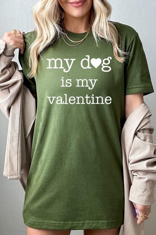 My dog Is My Valentine Graphic Plus Tee