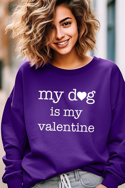 My dog Is My Valentine Graphic Plus Sweatshirt