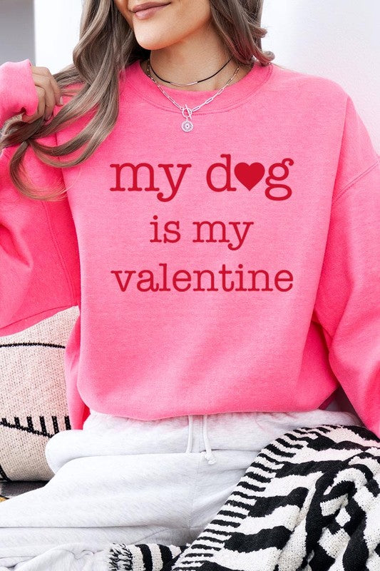 My dog Is My Valentine Graphic Plus Sweatshirt