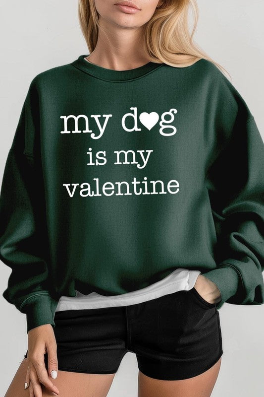 My dog Is My Valentine Graphic Plus Sweatshirt