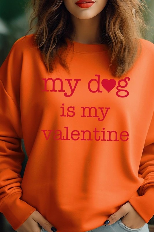 My dog Is My Valentine Graphic Plus Sweatshirt