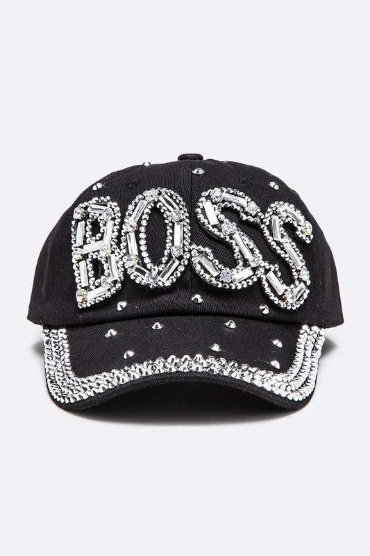 Boss Crystal Embellished Cotton Cap