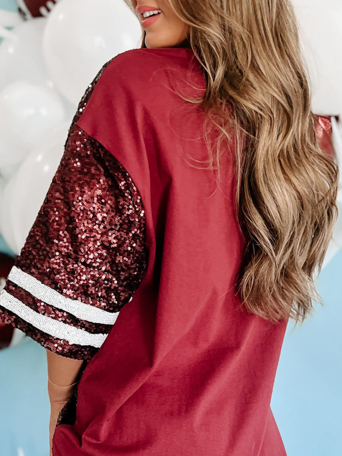 Sequin Football Oversize Top