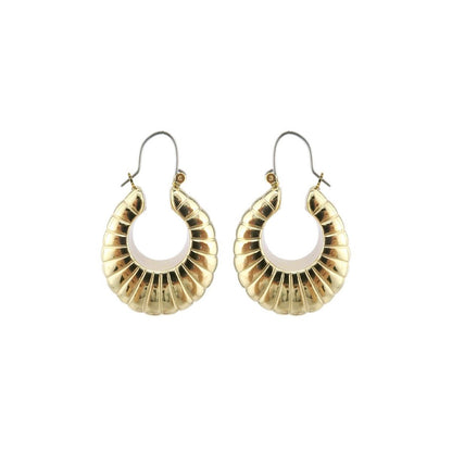 Gold Metal Croissant Hoops