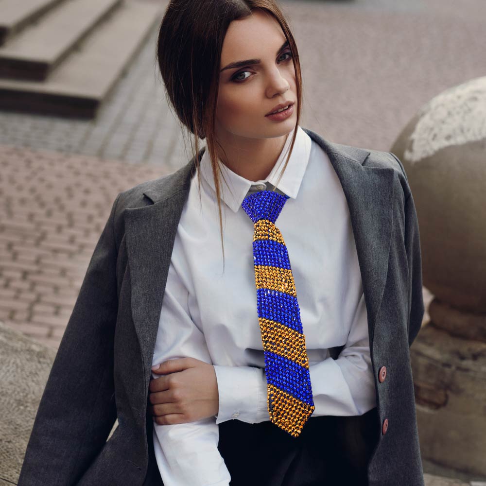 Bling Tie: Blue & Gold