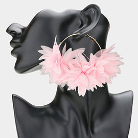 Floral Petal Hoop Statement Earrings