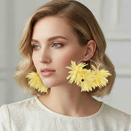 Floral Petal Hoop Statement Earrings