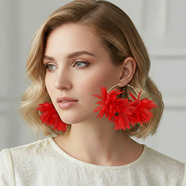 Floral Petal Hoop Statement Earrings