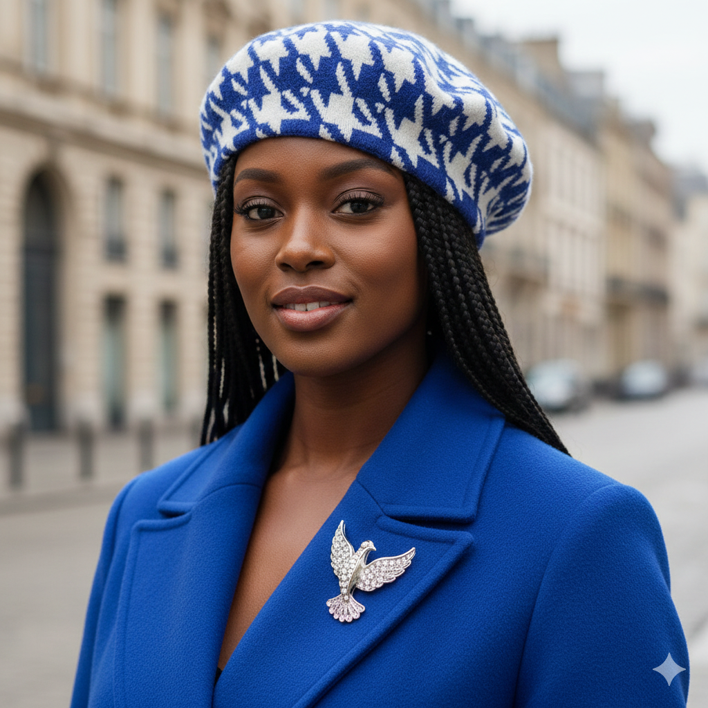 The Dove Sophisticate Houndstooth Beret