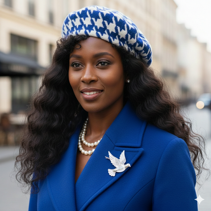 The Dove Sophisticate Houndstooth Beret