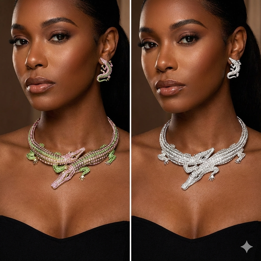 Alligator Rhinestone Statement Set