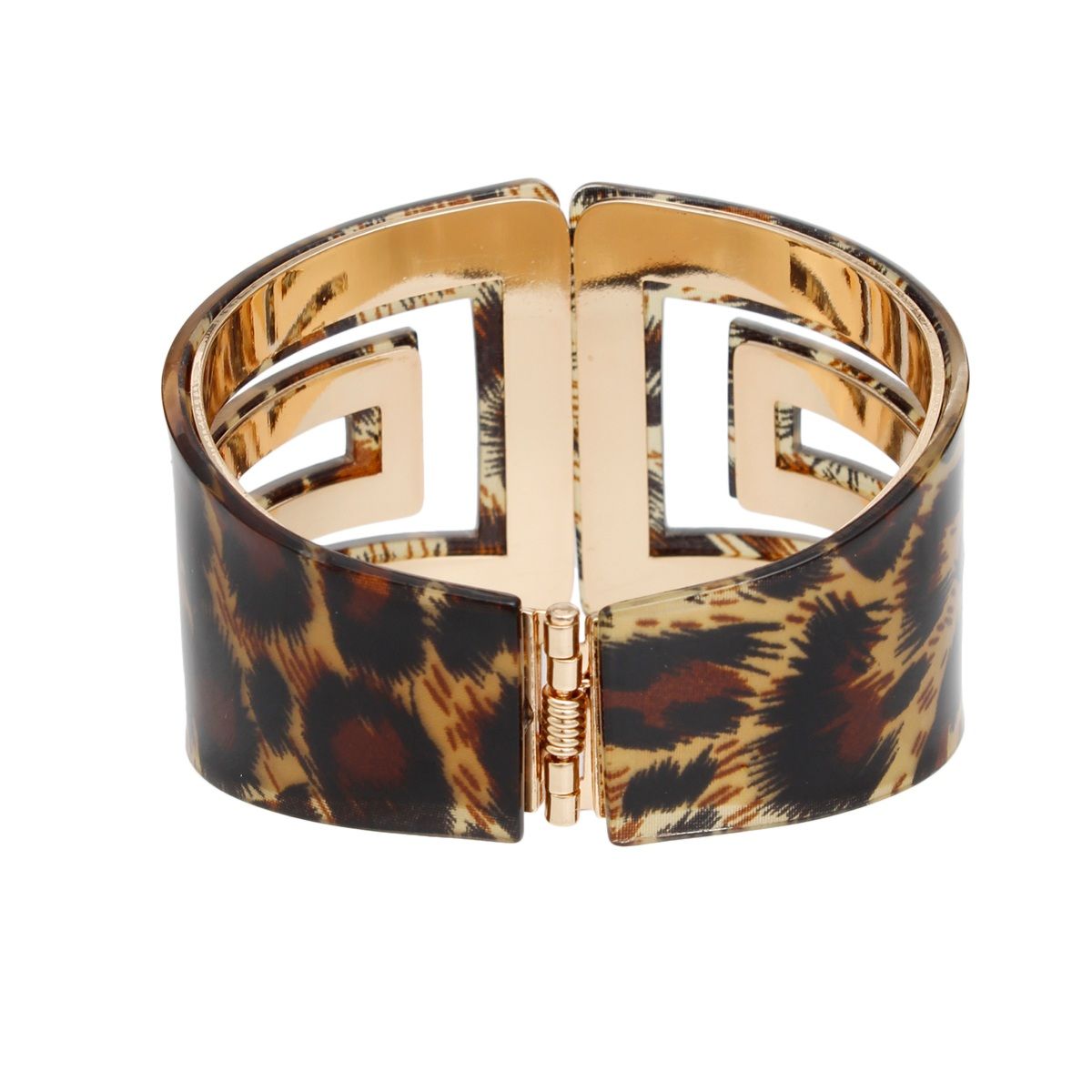 Cuff Jungle Chic Leopard Print Art Deco Bracelet