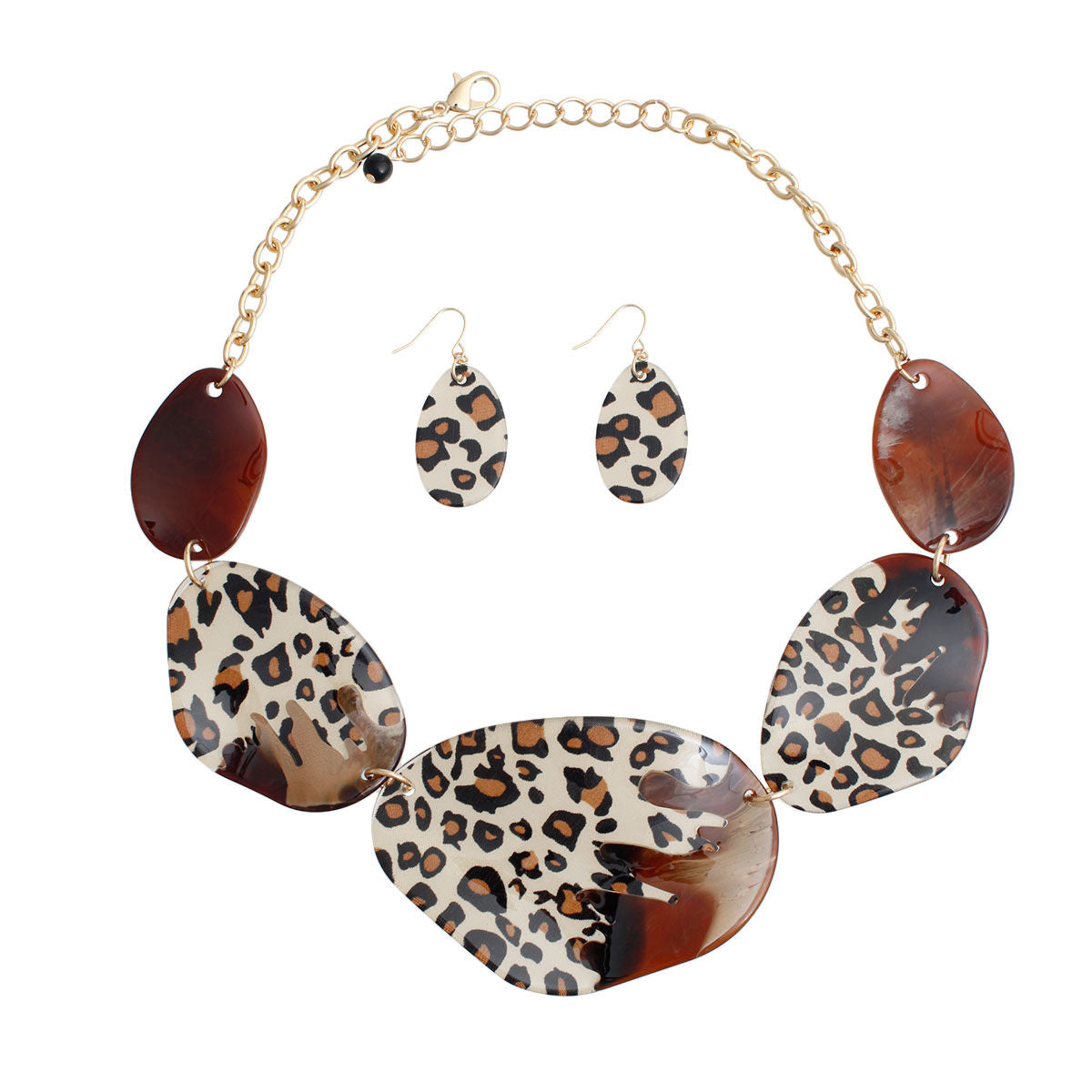 Marbled Leopard Dipped Collar Necklace