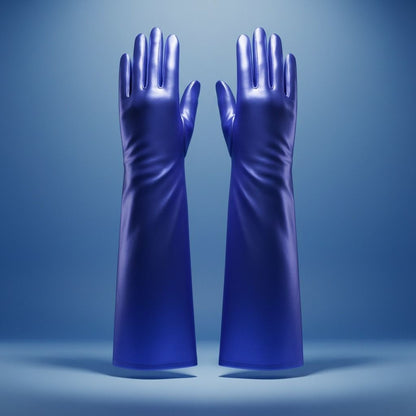 Royal Blue Metallic Formal Long Gloves ZPB SGRHO