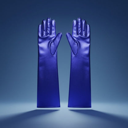 Royal Blue Metallic Formal Long Gloves ZPB SGRHO