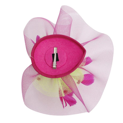 AKA Sorority Pink Green Ruffle Feather Fascinator