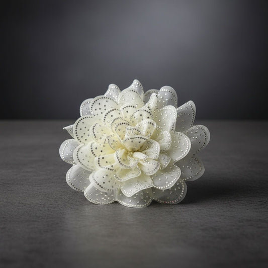 Yellow Camellia Flower Sparkle Brooch Hair Clip