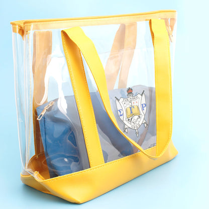 Tote Yellow Clear SGRHO Sorority Bag for Women