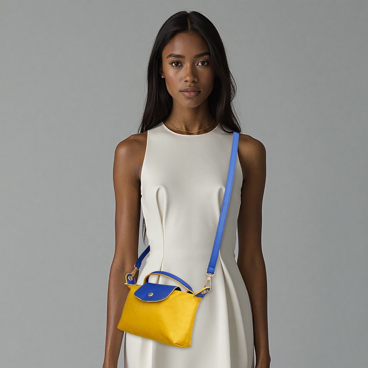 SGRHO Soror Yellow Nylon Mini Pouch Handle Strap