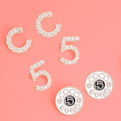 3 Pcs Designer COCO Stud Sets - Couturier Glam