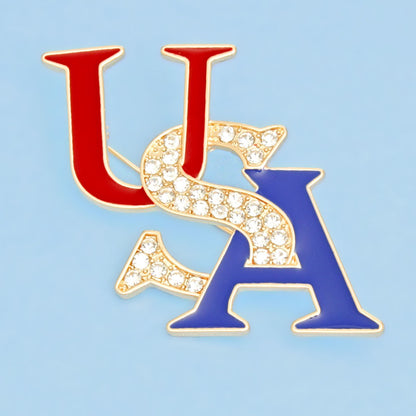 Brooch USA Firework Fashion American Gold Pin