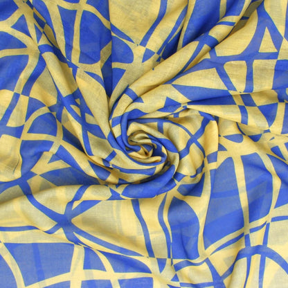 SGRHO Sorority Yellow Blue ColorBlock Swirl Kimono