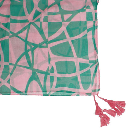 AKA Sorority Pink Green ColorBlock Swirl Kimono