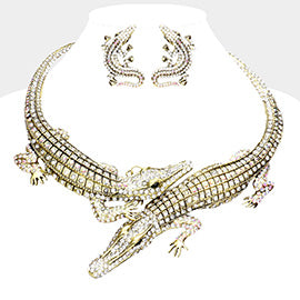 Alligator Rhinestone Statement Set