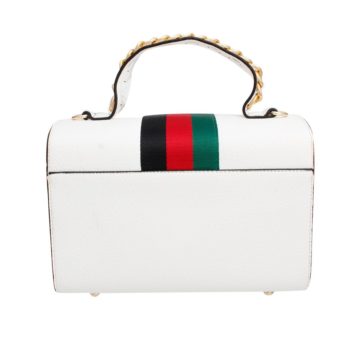Satchel White Striped Bee Boxy Handbag