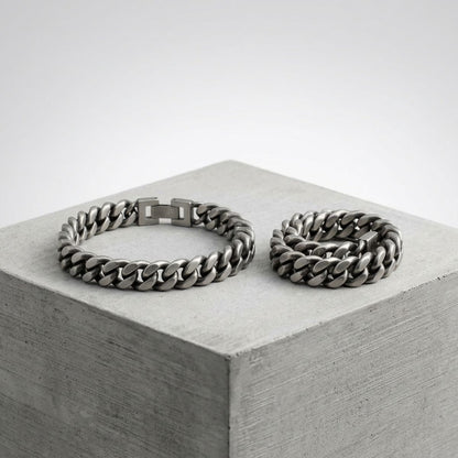 Men's 4DC 12mm Antique Stainless Steel Bracelet