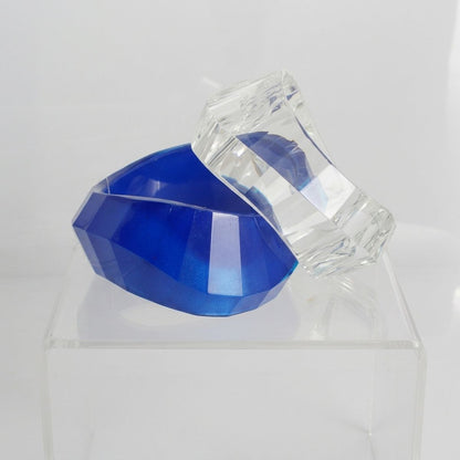 Bangle Retro Blue Shimmer Prism Chunky Bracelet
