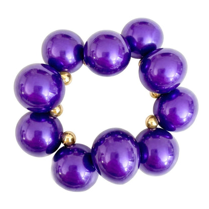 Dark Purple Marble Bubble Ball Bead Bracelet